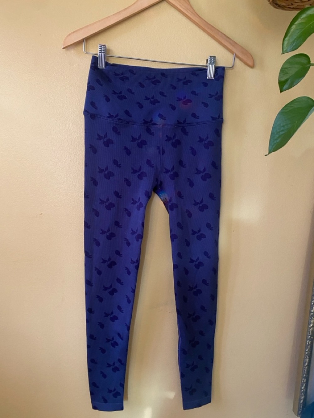 Spiritual Gangster M/L High-Waist Leggings Blue Floral Print